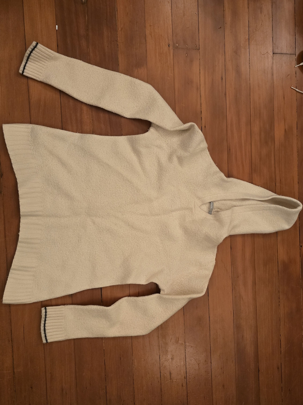 Vince Cream Hooded Knit Sweater